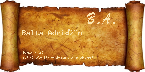 Balta Adrián névjegykártya