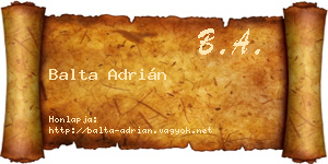 Balta Adrián névjegykártya
